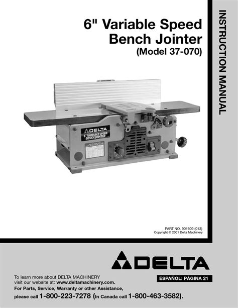 delta benchtop jointer pdf manual